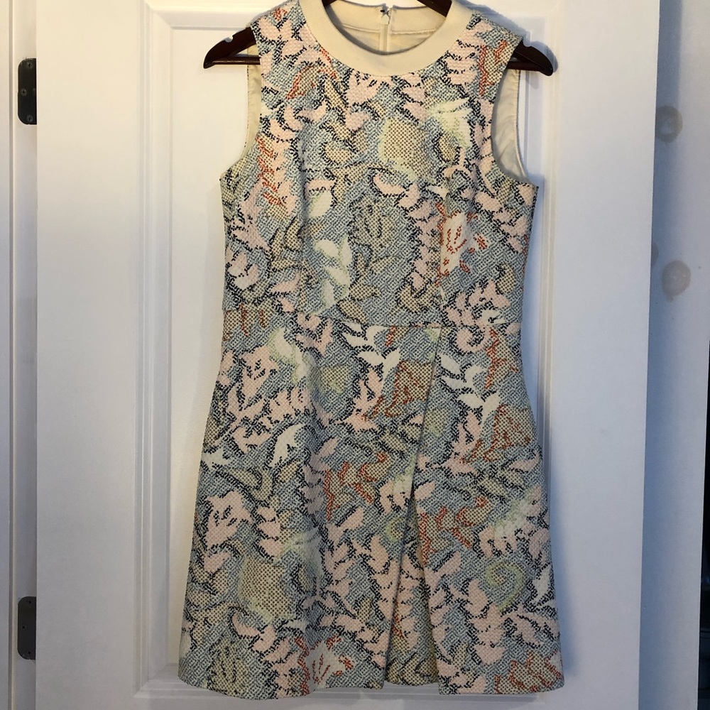 Tory Burch Dahlia Ivory Stretch Jacquard Dress